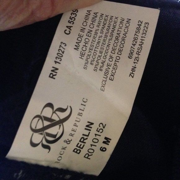 Rock & Republic Skinny Berlin Corduroy Pant 6M NWT - Picture 13 of 13